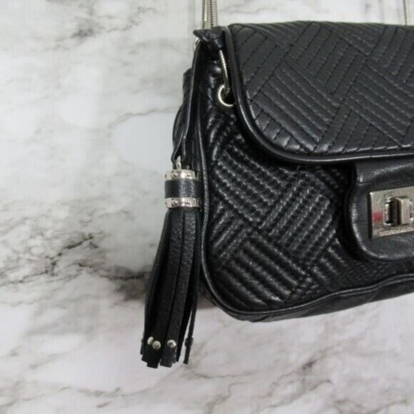 BCBGMaxAzria Bag BlackCrossbody Quilted Chain Purse Leather - Picture 5 of 13